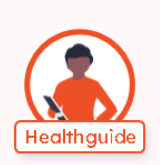 Healthguide icon - illustrated person holding a tablet